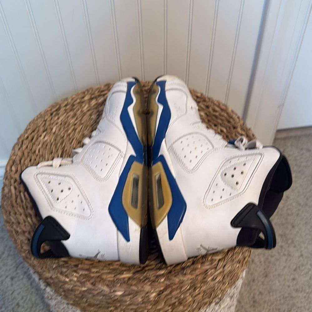 Nike Kids Jordan Retro 6 Sport Blue Shoes - Size 6Y - 384665-107 - Great Cond. - Picture 5 of 7
